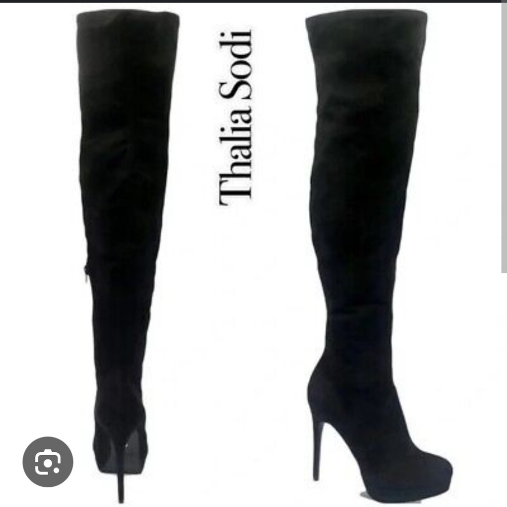 Thalia Sodi Clarissa Black Over the Knee Boots